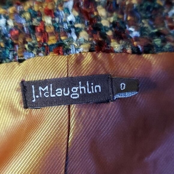 J. MCLAUGHLIN NWOT Womens Multi bright colored tweed Jacket Sz 0 - Picture 8 of 10